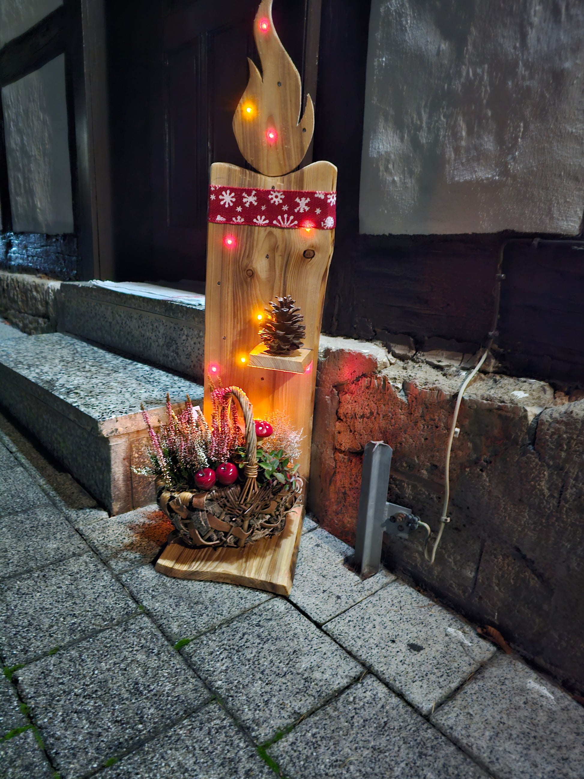 Holzkerze Holzstele Holzaufsteller Weihnachten - Lilis Shop