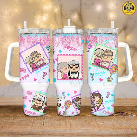 Paar Valentine 40 Unzen Cartoon Quencher Becher Wrap, Cartoon Charakter Becher, Magic World Becher - Lilis Shop