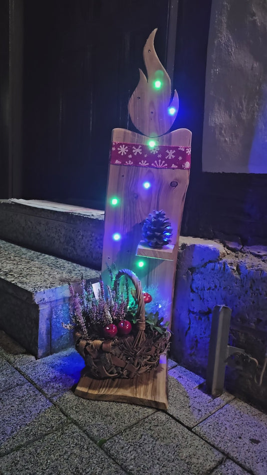 Wooden candle wooden stele wooden stand Christmas